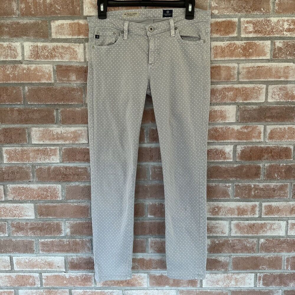 AG Adriano Goldschmied Stevie Ankle Polka Dot Slim Straight Jeans
